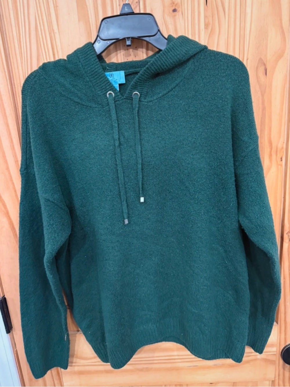 CeCe Forest Green Hooded Knit Pullover
